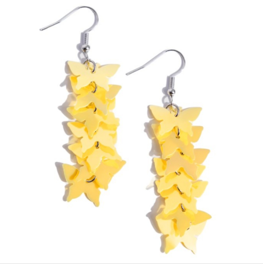 Yellow Butterfly Earrings